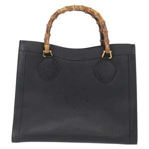Gucci Bamboo Leather Tote Bag Black